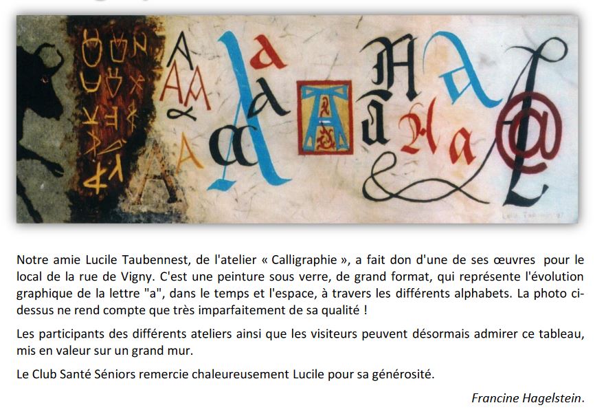 Don calligraphie Lucile 2020